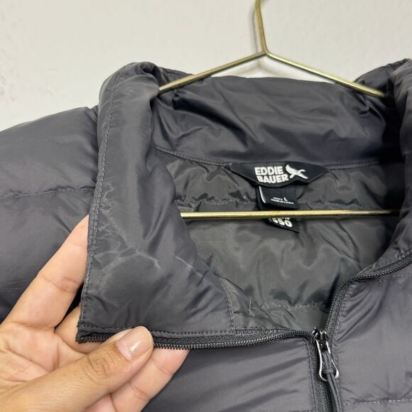 Eddie Bauer Men Vest Large Down 550 Puffer Charcoal Packable Outdoor Hiking - Picture 3 of 12